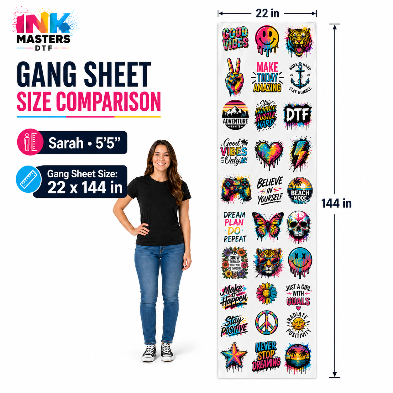 Custom DTF Gang Sheet Upload Your Pre-made DTF Gang Sheet