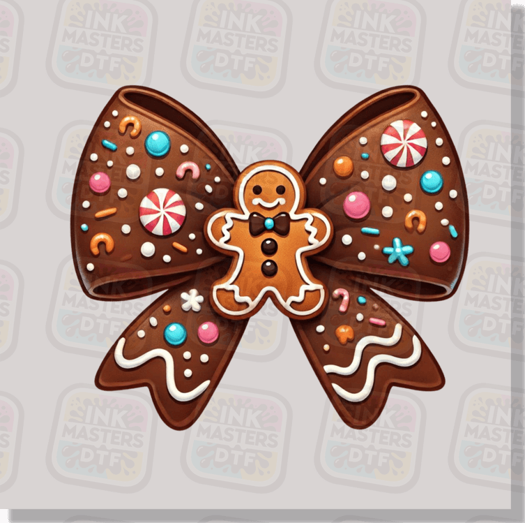 Gingerbread Cookie Bow DTF Transfer - Ink Masters DTF