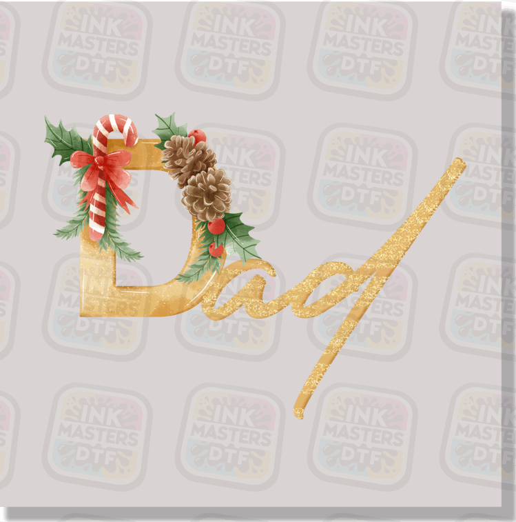 Matching Family Christmas Gold Text DTF Transfer - Ink Masters DTF