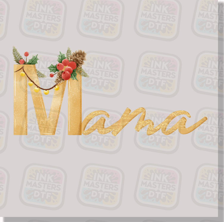Matching Family Christmas Gold Text DTF Transfer - Ink Masters DTF