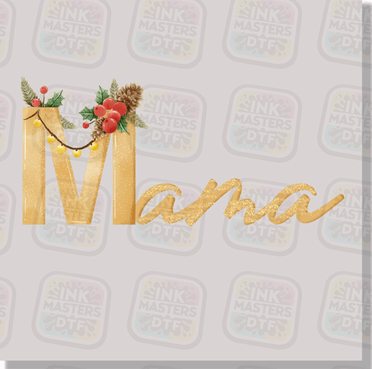 Matching Family Christmas Gold Text DTF Transfer - Ink Masters DTF