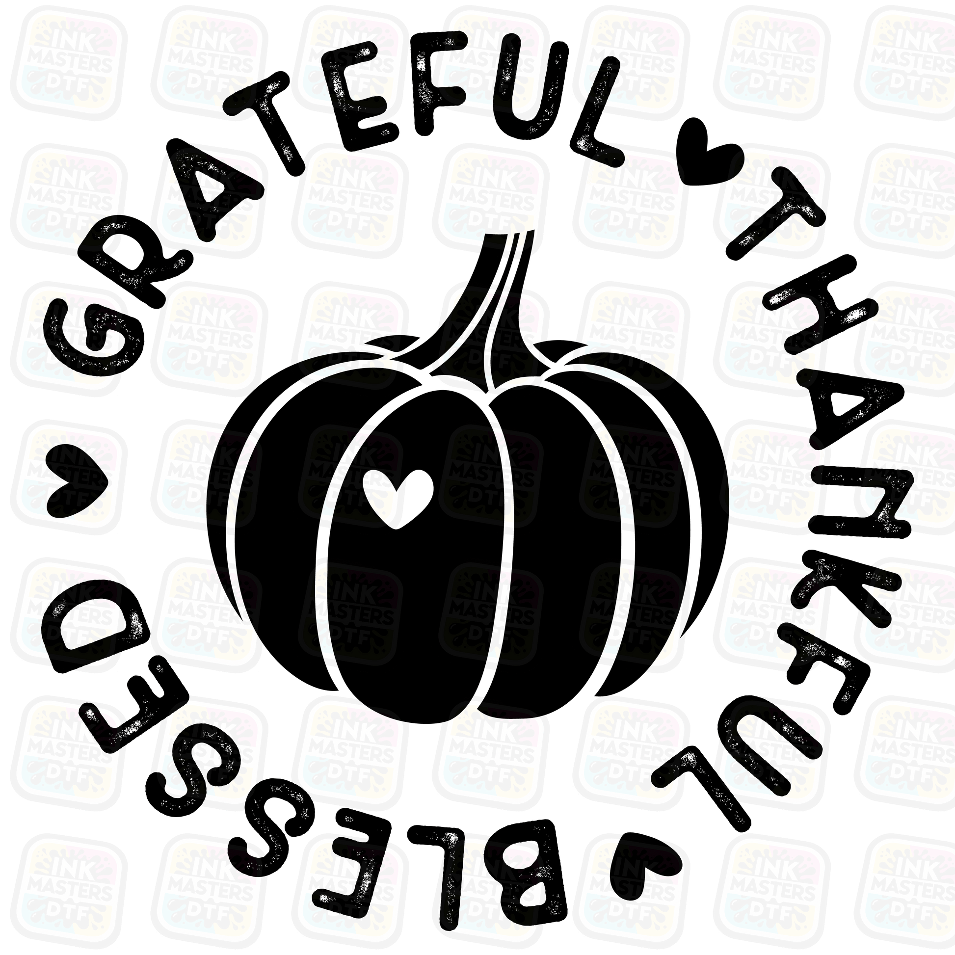 Grateful Thankful Blessed Pumpkin DTF Transfer - Ink Masters DTF