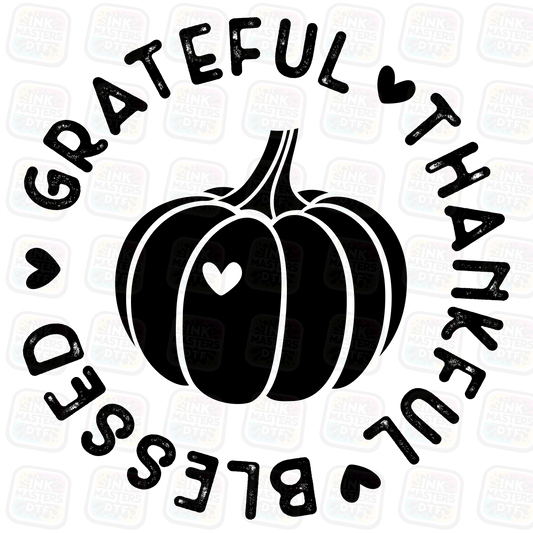 Grateful Thankful Blessed Pumpkin DTF Transfer - Ink Masters DTF