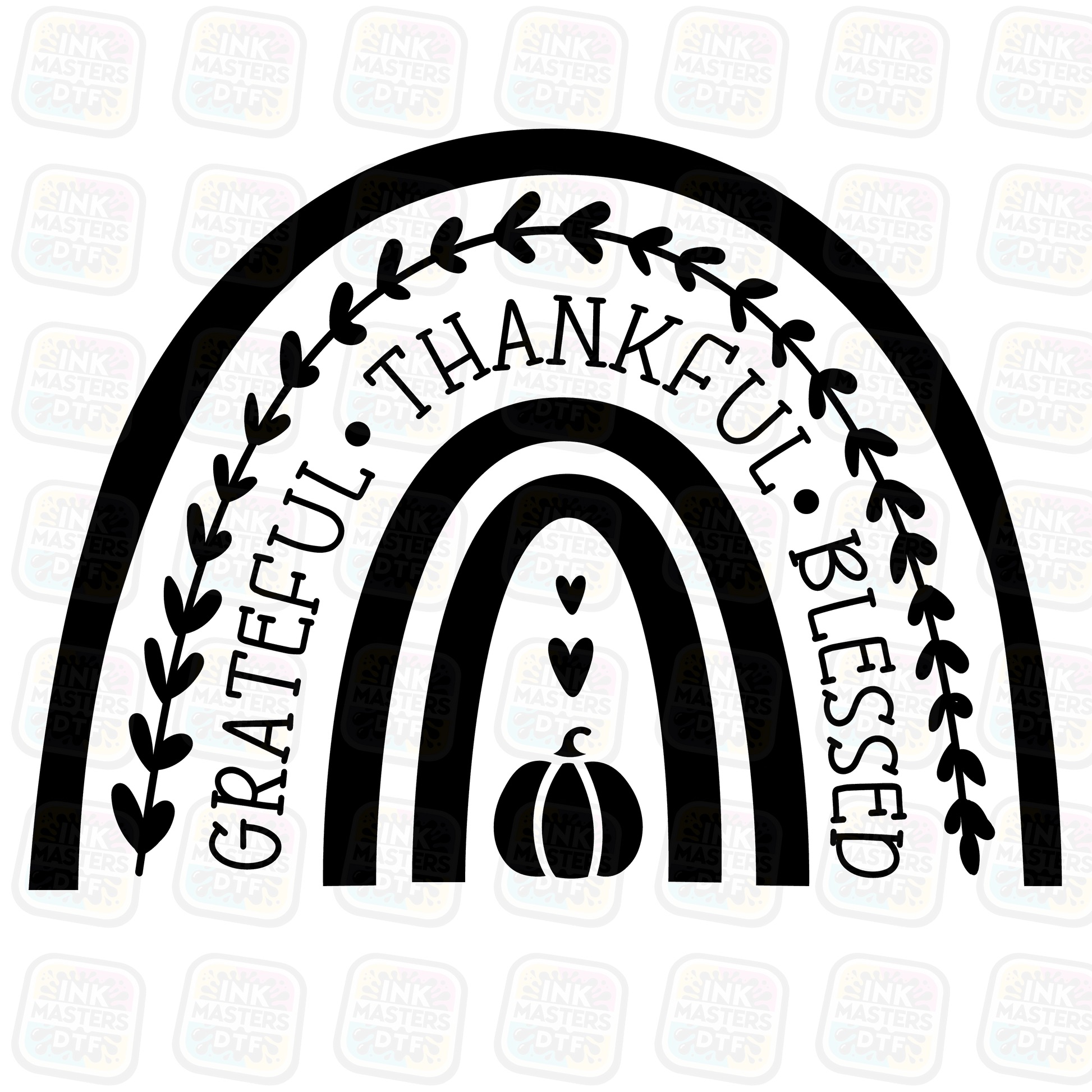 Grateful Thankful Blessed Rainbow DTF Transfer - Ink Masters DTF