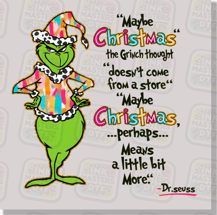 Green Christmas Monster And Quote DTF Transfer - Ink Masters DTF