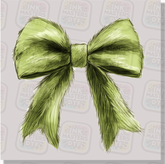 Green Christmas Monster Bow DTF Transfer - Ink Masters DTF