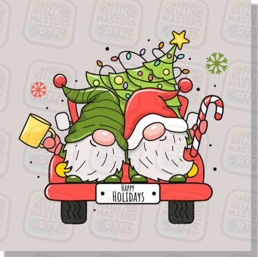 Happy Holiday Gnomes DTF Transfer - Ink Masters DTF