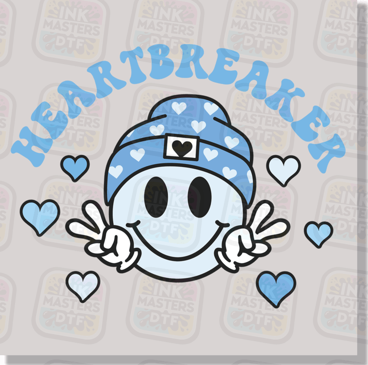 Heartbreaker Blue Smiley DTF Transfer - Ink Masters DTF