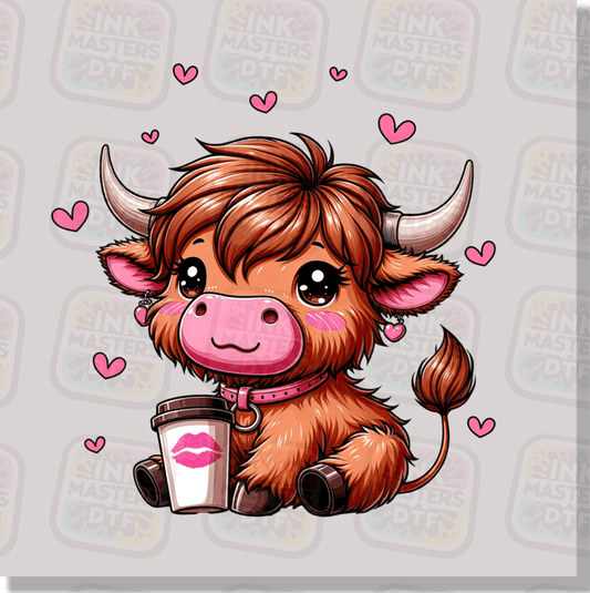 Highland Valentine Cow DTF Transfer - Ink Masters DTF