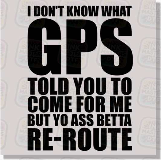 I Don't Know What GPS Told You DTF Transfer - Ink Masters DTF