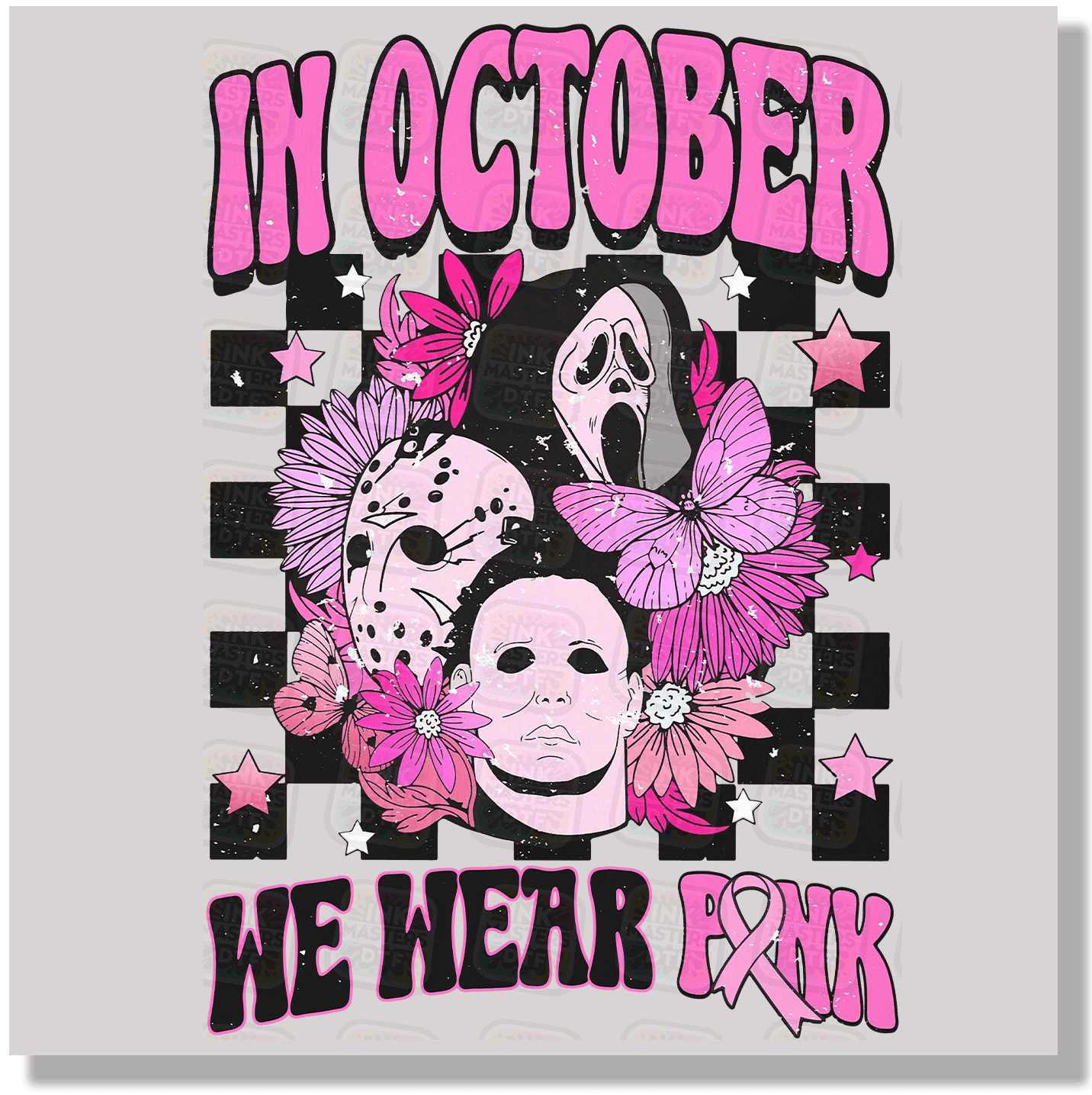 In October We Wear Pink Style 2 DTF Transfer - Ink Masters DTF