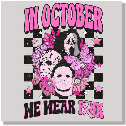 In October We Wear Pink Style 2 DTF Transfer - Ink Masters DTF