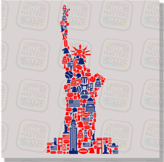 Liberty Red And Blue DTF Transfer - Ink Masters DTF