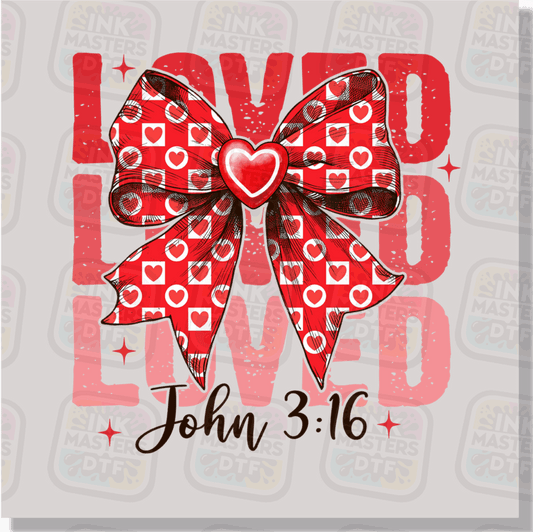 Loved x3 John 3:16 DTF Transfer - Ink Masters DTF