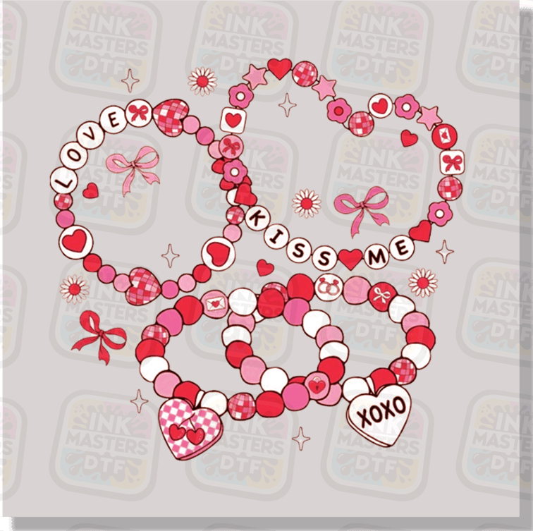 Love Kiss Me Xoxo Friendship Bracelet DTF Transfer - Ink Masters DTF
