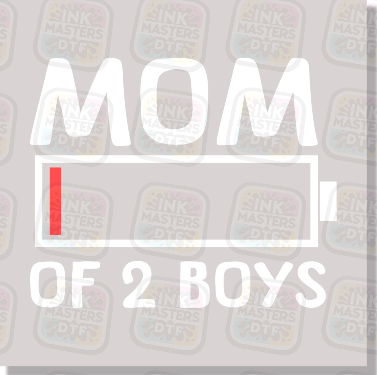 Low Battery Mom Of 2 Boys DTF Transfer - Ink Masters DTF