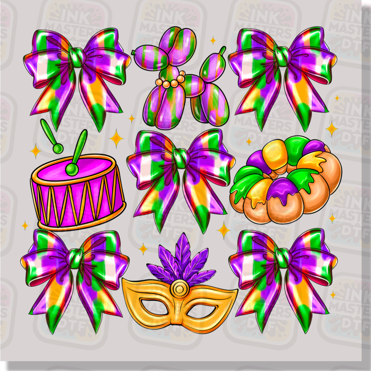 Mardi Gras Carnival Coquette DTF Transfer