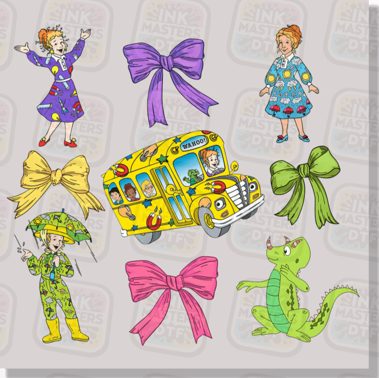 Back To School Bus And Bows DTF Transfer - Ink Masters DTF