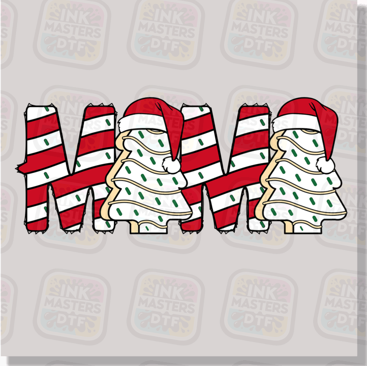 Mama Text Christmas Cakes DTF Transfer - Ink Masters DTF