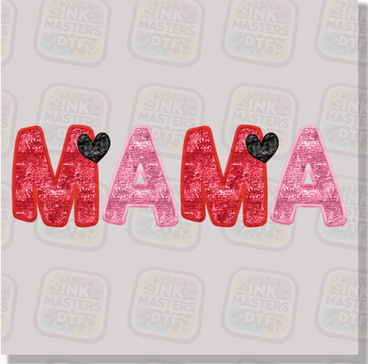 Mama Faux Sequins Valentine DTF Transfer - Ink Masters DTF