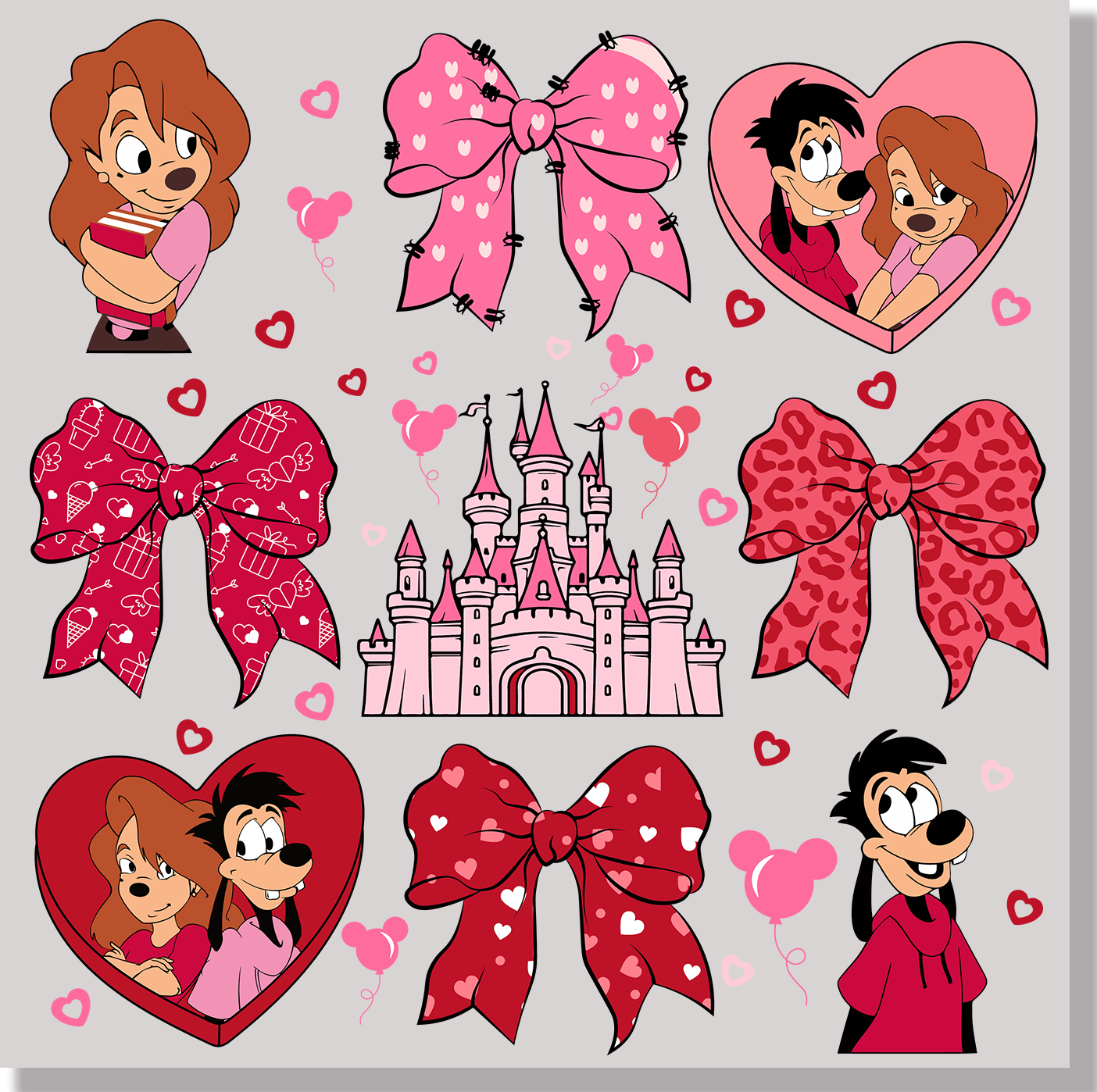 Max, Roxanne And Bows Valentines Day DTF Transfer - Ink Masters DTF