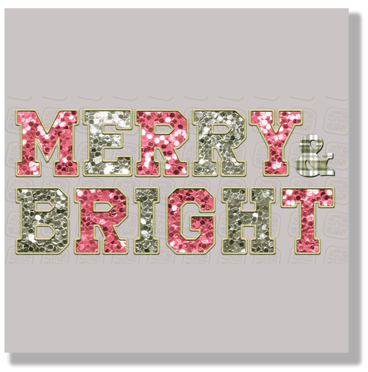 Merry & Bright Pink DTF Transfer - Ink Masters DTF