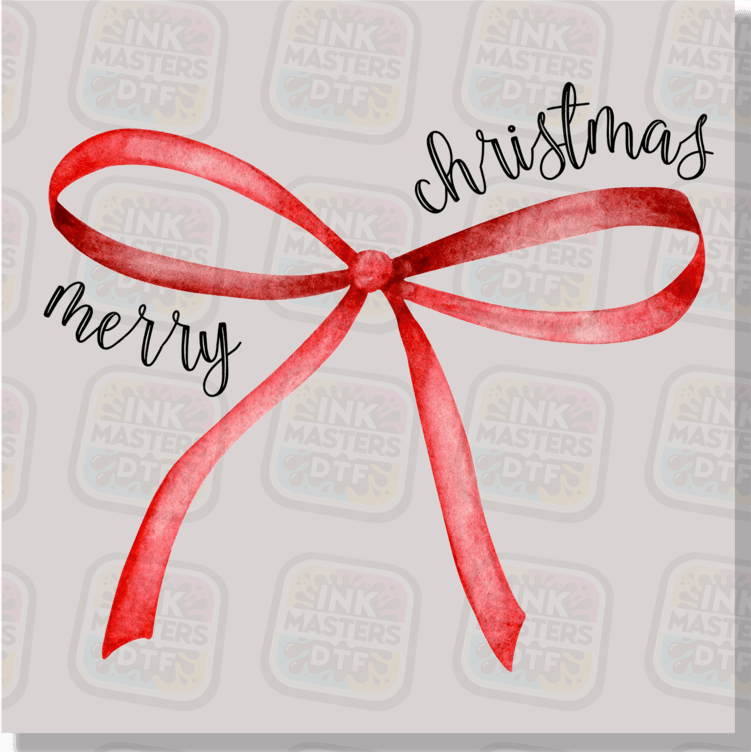 Merry Christmas Bow DTF Transfer - Ink Masters DTF
