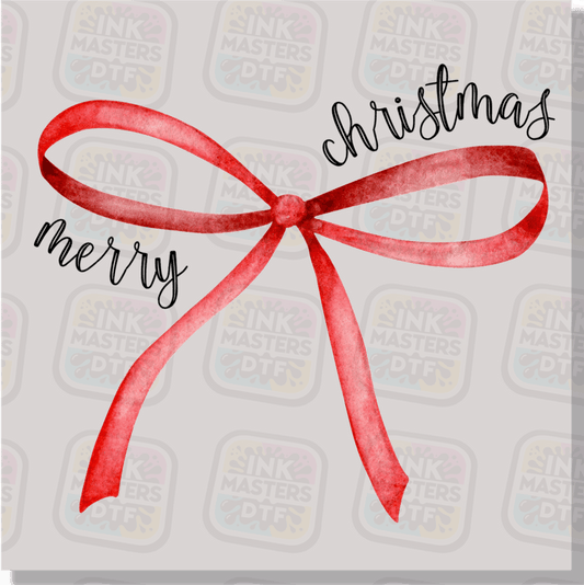 Merry Christmas Bow DTF Transfer - Ink Masters DTF