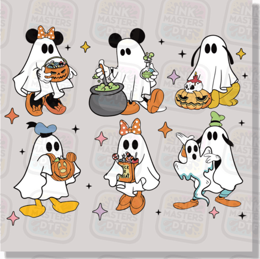 Mouse And Friends Trick Or Treat Ghost DTF Transfer - Ink Masters DTF