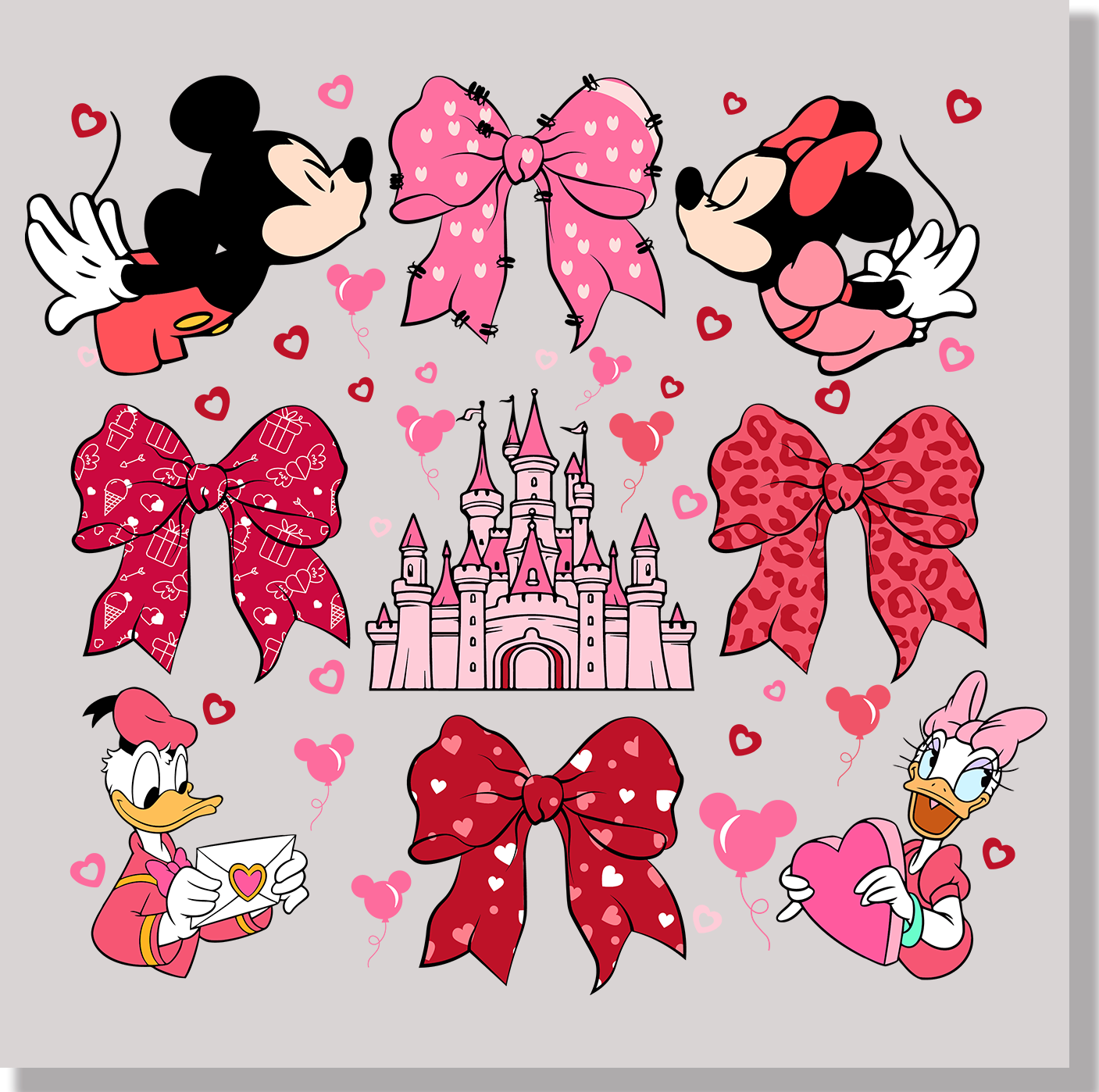 Mickey Friends And Bows Valentines Day DTF Transfer - Ink Masters DTF