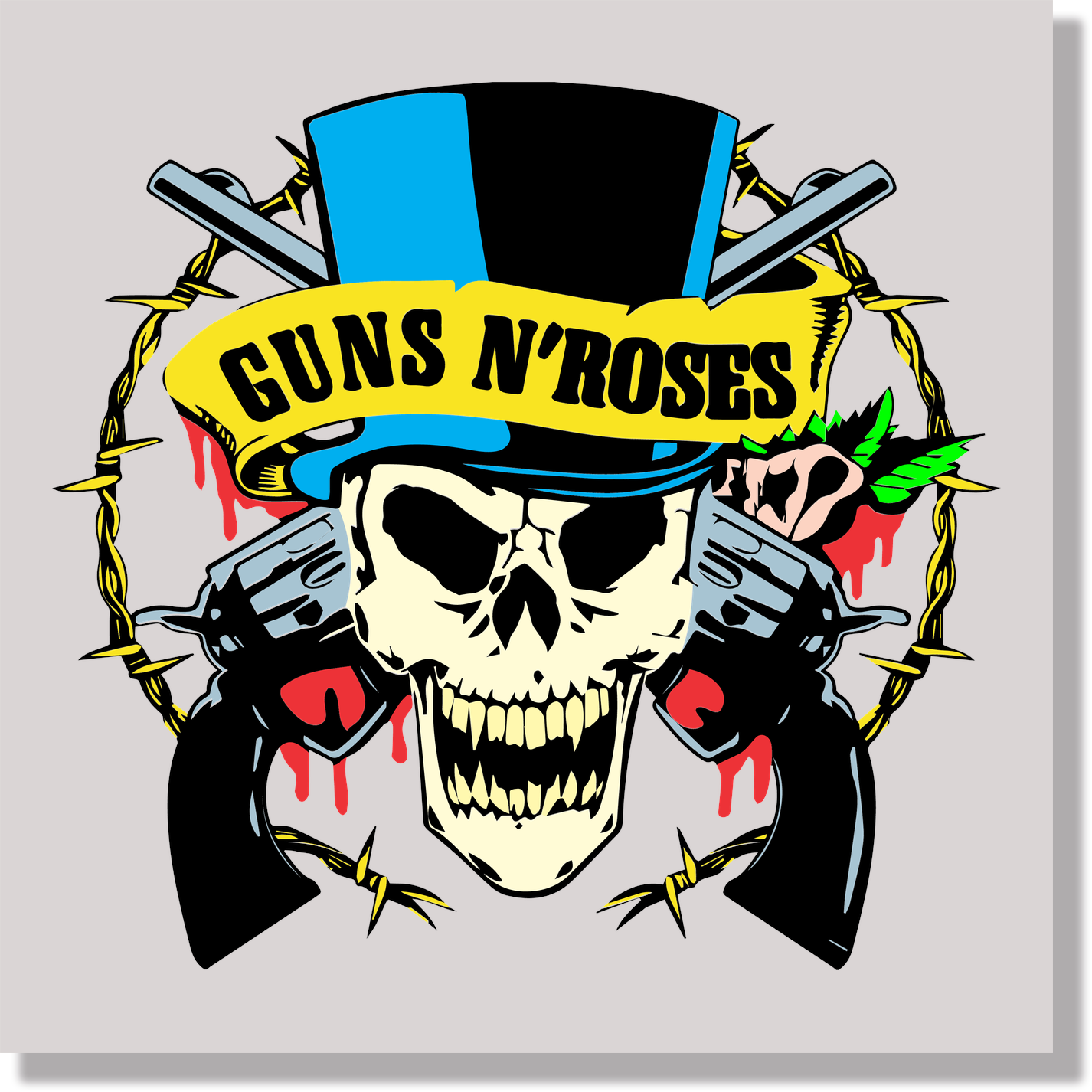 music guns n roses skull pistols logo DTF Transfer