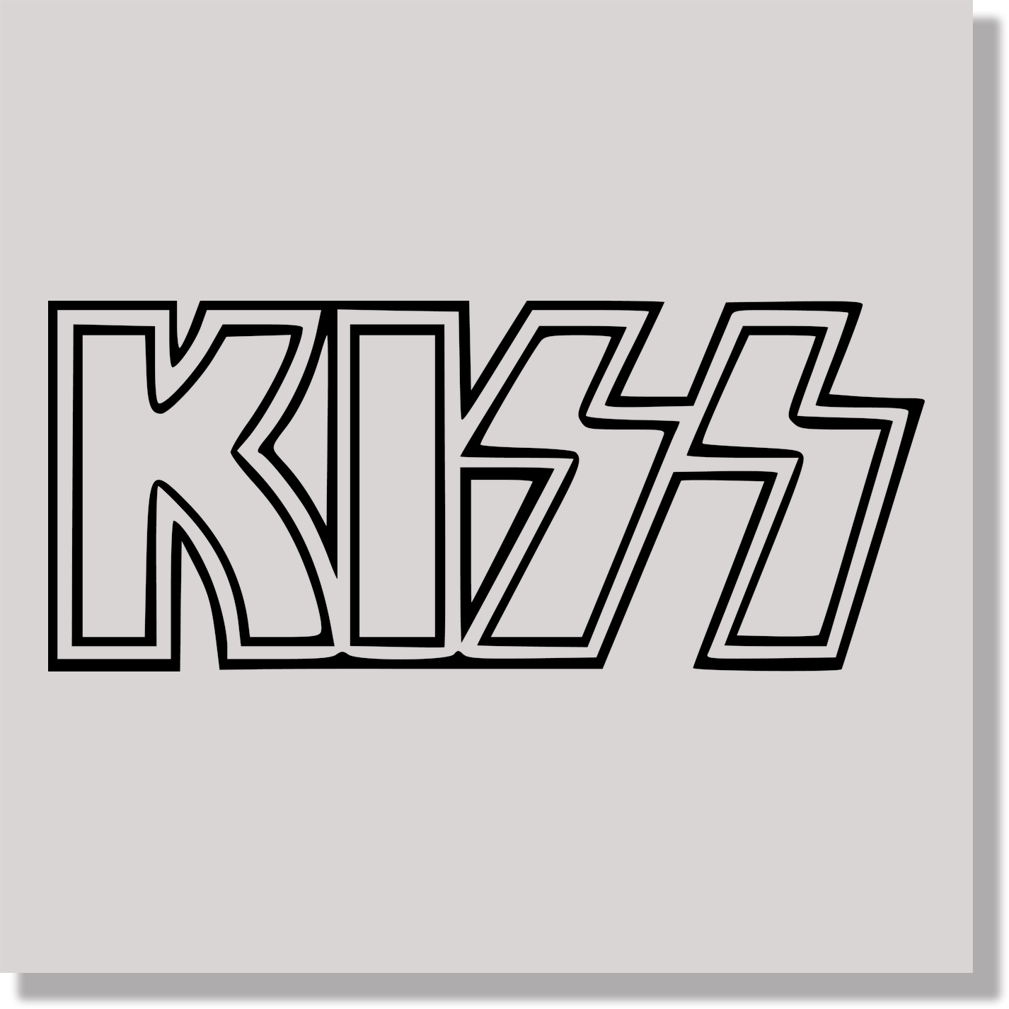 music kiss band logo outline DTF Transfer