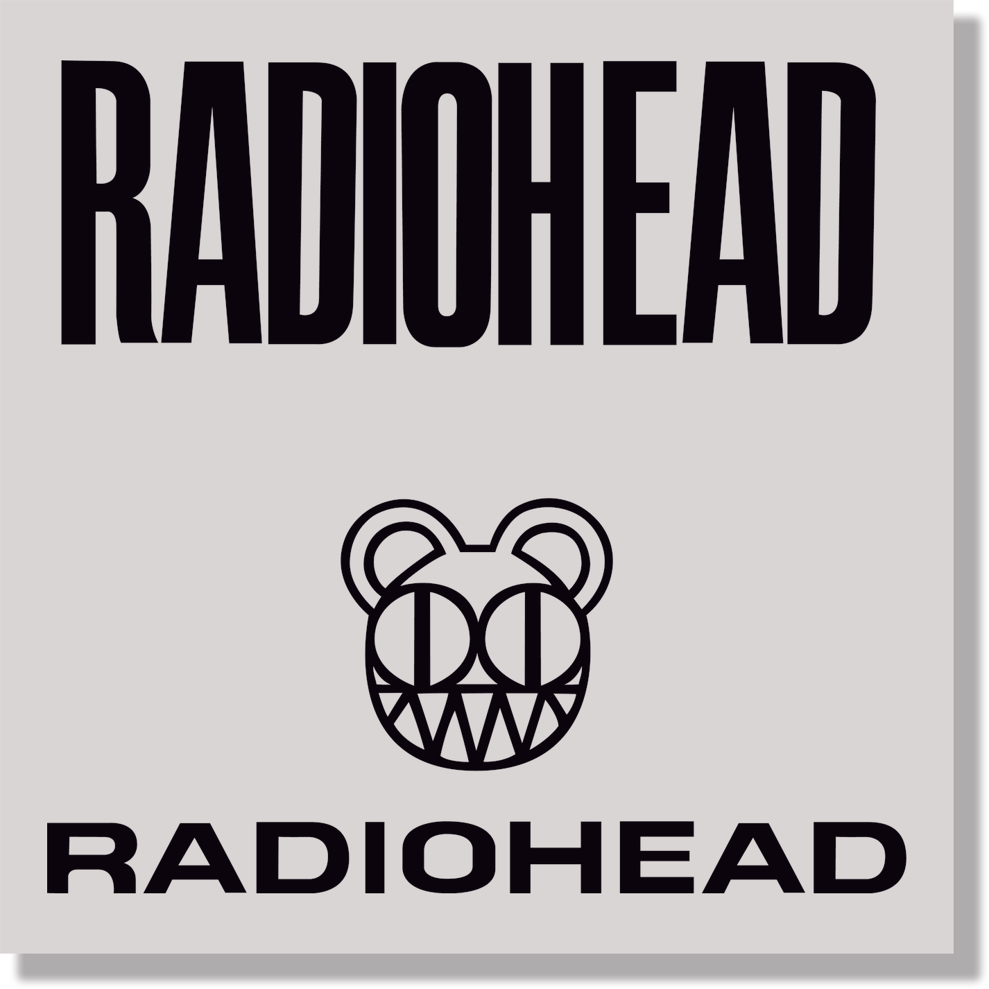 music radiohead bear logo black white DTF Transfer