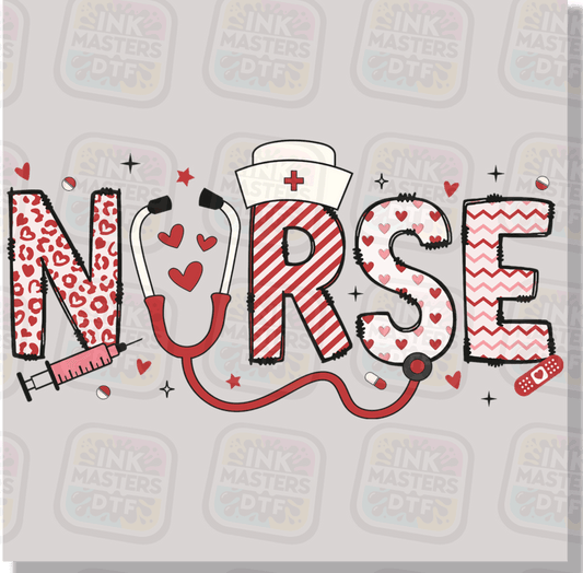 Nurse Valentine Doodle DTF Transfer - Ink Masters DTF