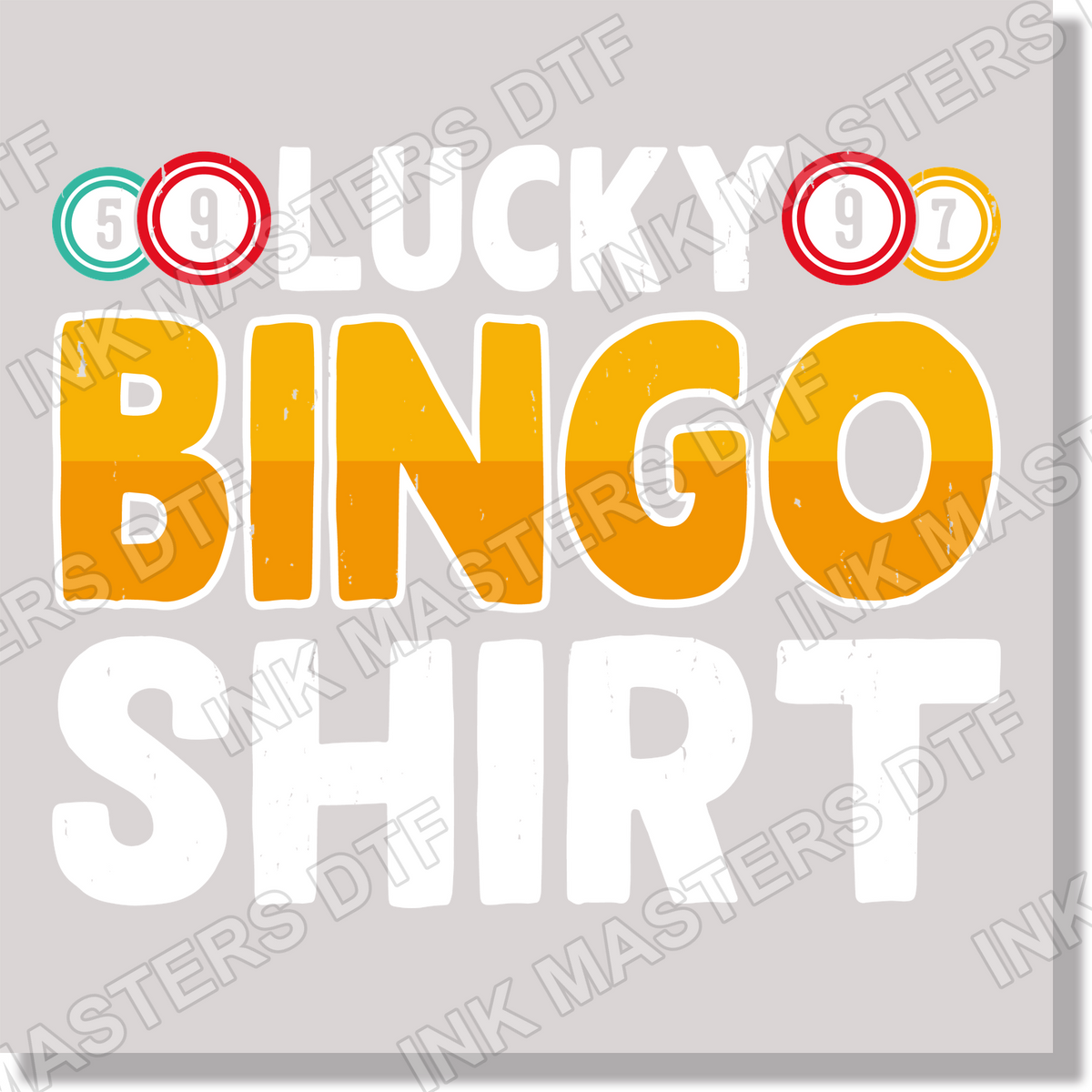 Bingo Game Balls Yellow DTF Transfer