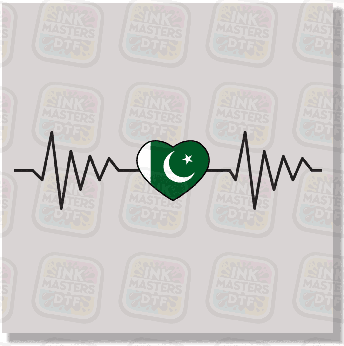 Pakistan Heartbeat DTF Transfer - Ink Masters DTF