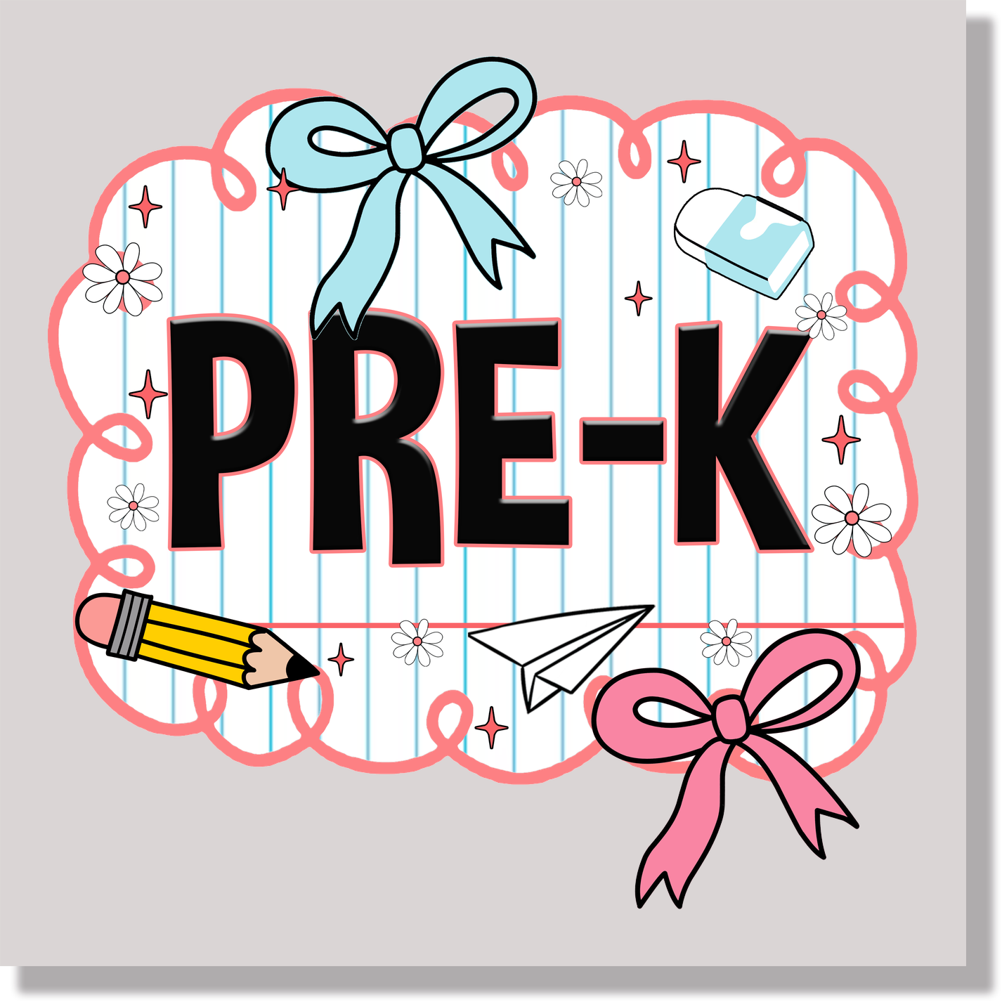 pre k preppy back to school DTF Transfer
