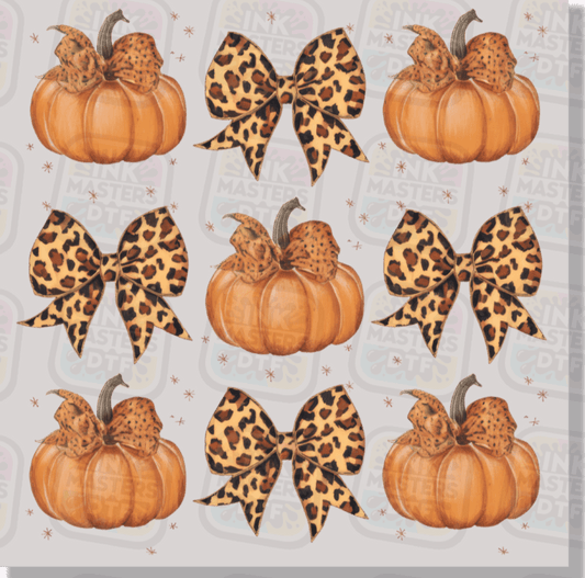 Pumpkins And Leopard Bows DTF Transfer - Ink Masters DTF