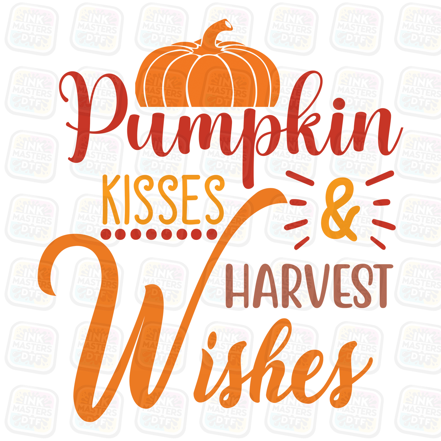 Pumpkin Kisses And Harvest Wishes DTF Transfer - Ink Masters DTF
