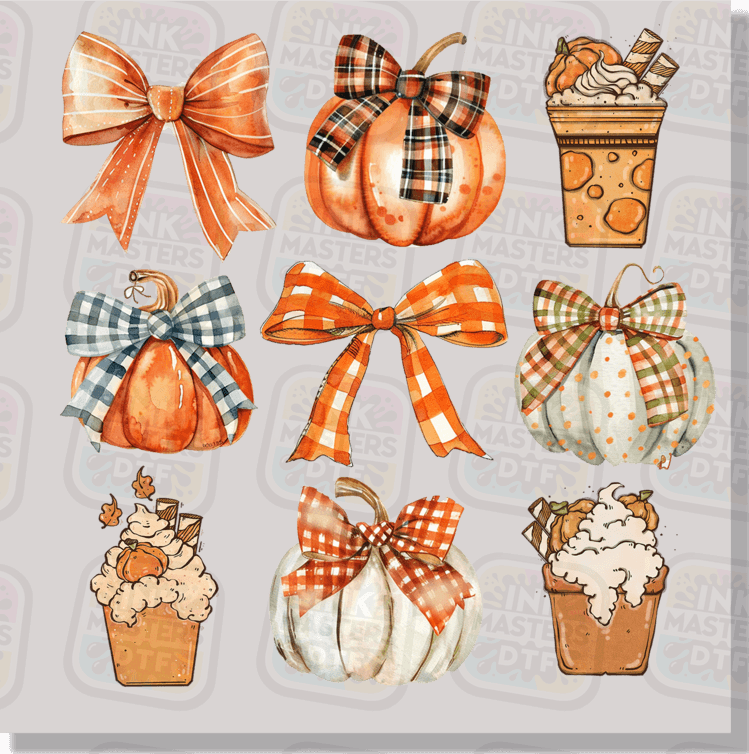 Pumpkin Spice And Bows DTF Transfer