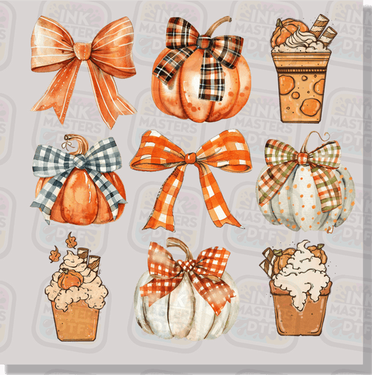 Pumpkin Spice And Bows DTF Transfer - Ink Masters DTF