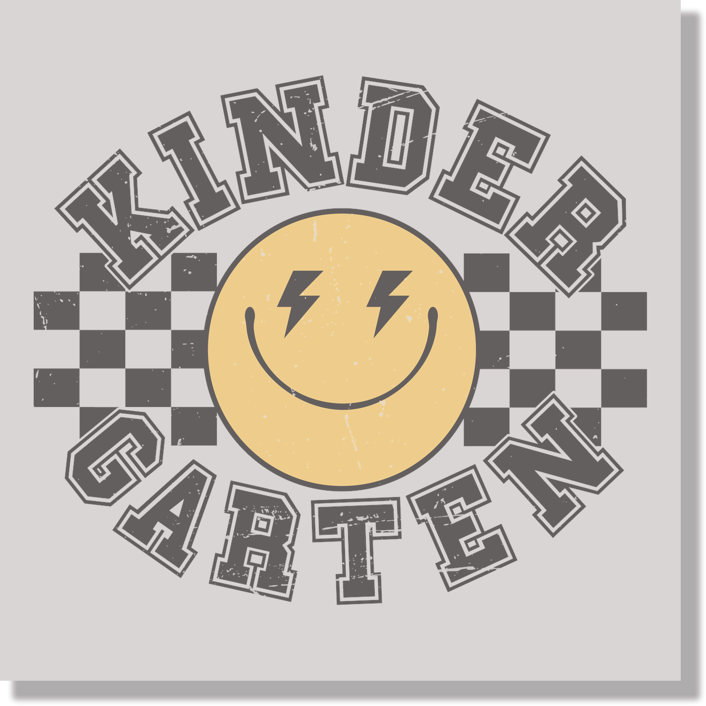 retro kindergarten checkered back to school DTF Transfer