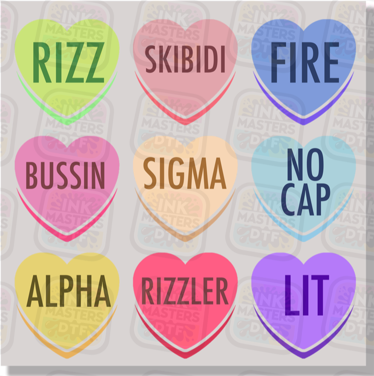 Rizz Skibidi Valentine DTF Transfer - Ink Masters DTF