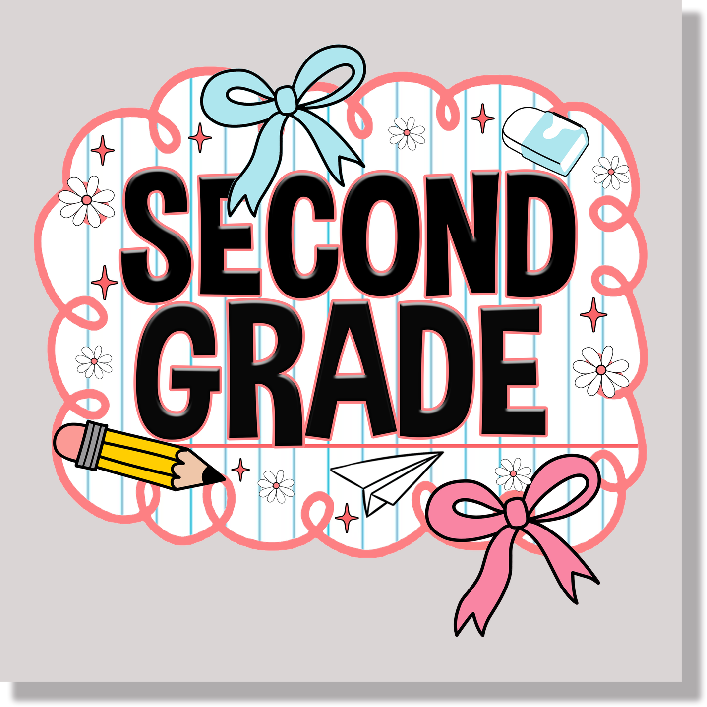 second grade preppy back to school DTF Transfer