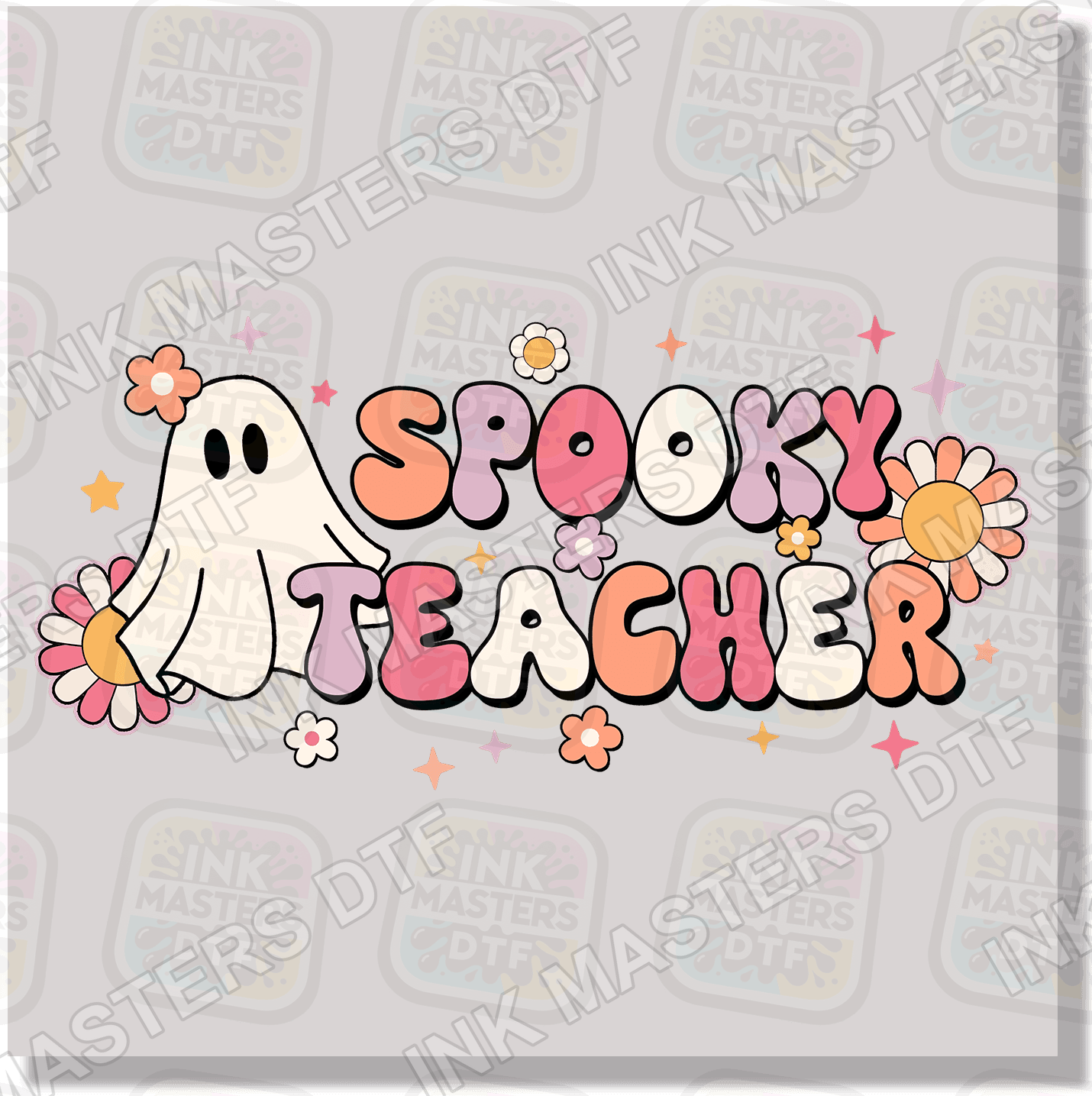 Spooky Teacher With Flowers DTF Transfer - Ink Masters DTF