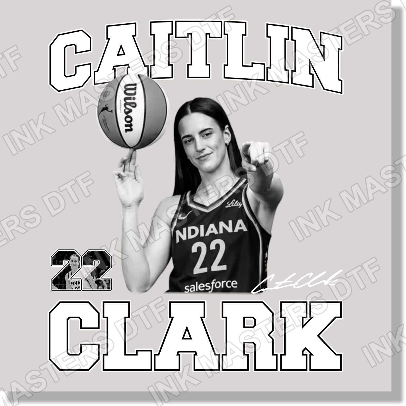 Caitlin Clark Indiana Basketball 22 DTF Transfer