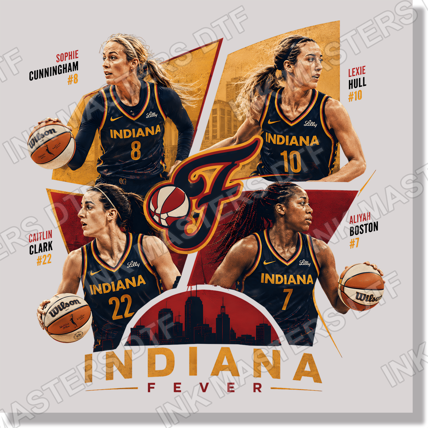 Indiana Fever Basketball Players 2 DTF Transfer