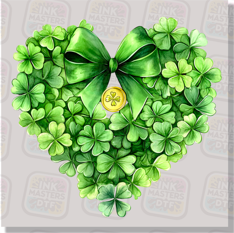 St Patty's Shamrock Heart DTF Transfer - Ink Masters DTF