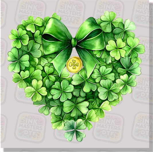 St Patty's Shamrock Heart DTF Transfer - Ink Masters DTF