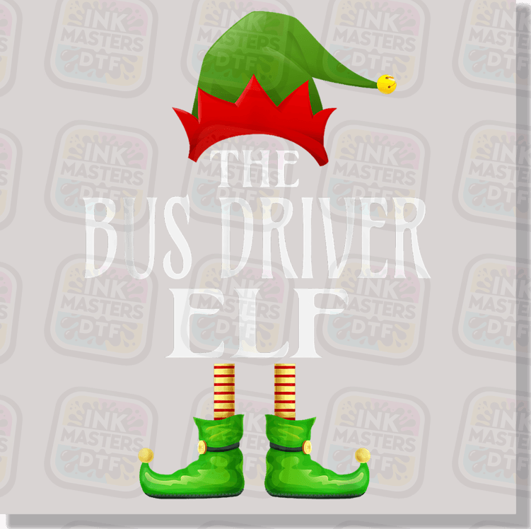 Bus Driver Christmas Elf DTF Transfer